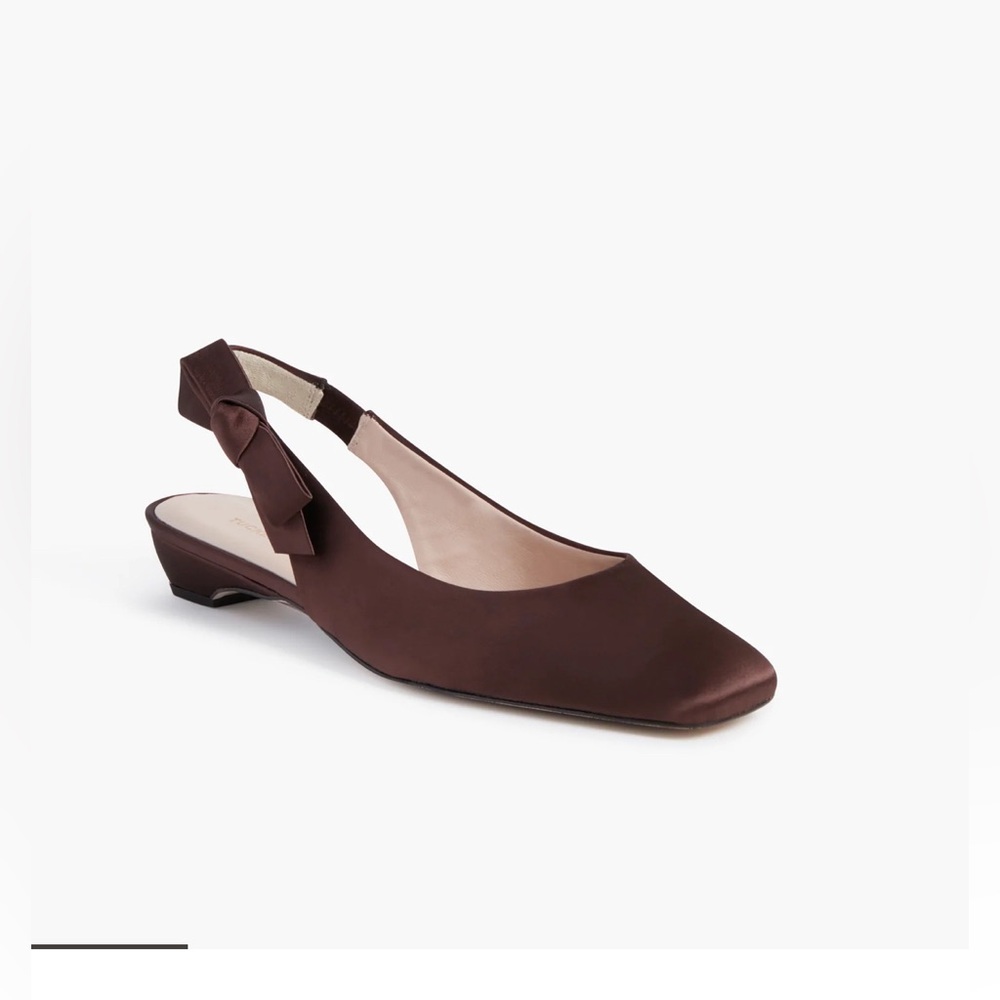 Brown Satin Olivia Slingback Flats TUCKERNUCK 6.5